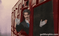 morphin travel bye goodbye train GIF