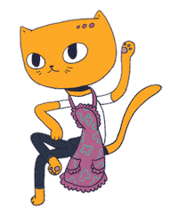 Bon Appetit Cat Sticker by Oksana Kurmaz Art & Animation