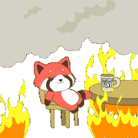 Red Panda House Burning Sticker