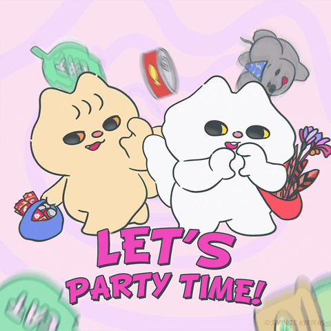 Celebrate Birthday Party GIF by Snooze Kittens