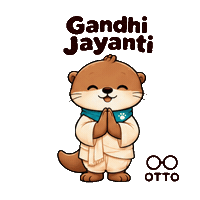 Mahatma Gandhi Peace Sticker by Otto the Otter by GleeSpace