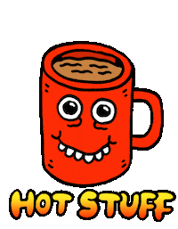Hot Stuff Coffee Sticker by Russell Taysom