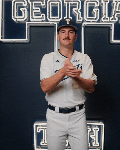 Georgia Tech Baseball GIF by Georgia Tech Yellow Jackets