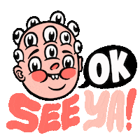 See Ya Goodbye Sticker by Chris Piascik