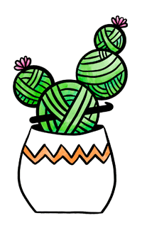 HELLOhappy cactus crochet yarn crochet hook Sticker
