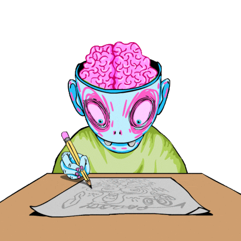 Drawing Brain Sticker by Zachary Sweet