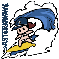 asternwave girl surf surfing asternwave Sticker