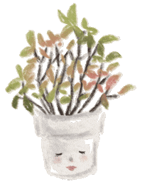 lunlunspen plants leaves watercolor botanical Sticker