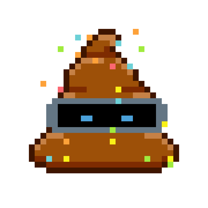 Pixel Shitting Sticker by Poopies.io