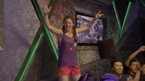 cbs giphyupload funny jumping becca GIF