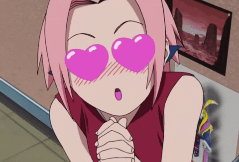 spreadme giphygifmaker in love blush sakura haruno GIF