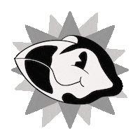 Happy Black And White Sticker