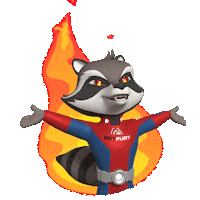 BetFuryGaming hot fire raccoon fury Sticker