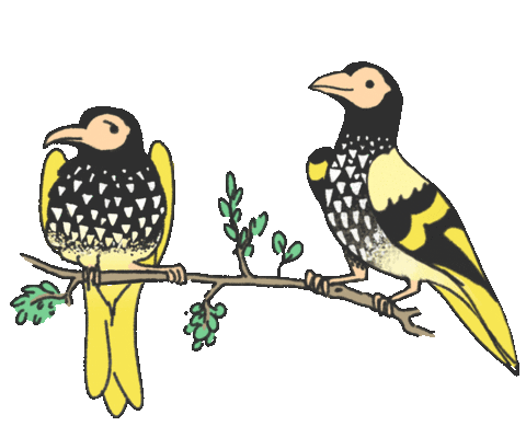 Bird Singing Sticker by Lisa Vertudaches