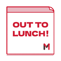 Out To Lunch Sticky Note Sticker by Monocoque Design