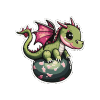 Green Dragon Baby Sticker by Phetus