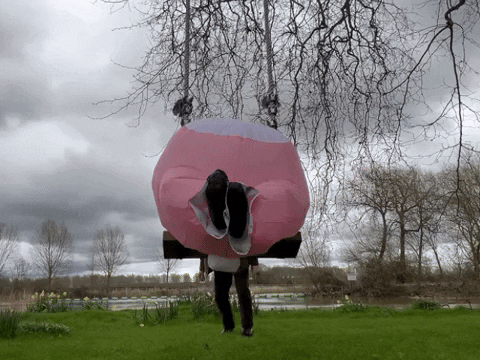 toyahandrobert giphyupload easter swing swinging GIF