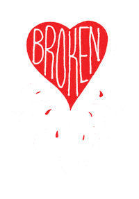 Broken Heart Hearts Sticker by whadafunk