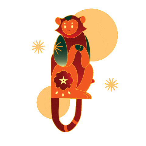 Chinese New Year Monkey Sticker by EnVi Media