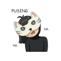 nindypo cat girl cartoon dizzy Sticker