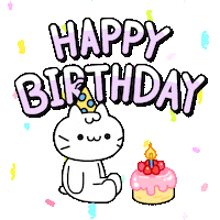 Excited Birthday Cake Sticker