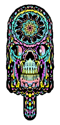 ScummyBears trippy skull 420 skeleton Sticker