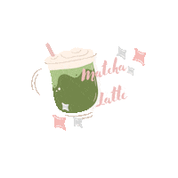 Green Tea Drink Sticker by Finoula Maestre