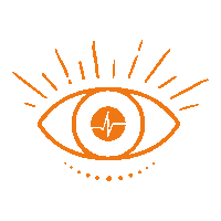 pulsmacher orange eye lashes eyesopen Sticker