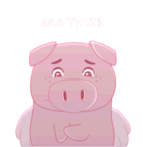 Sad Flying Pig Sticker by PositivelyPigasus