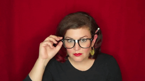 christinegritmon giphygifmaker red look glasses GIF