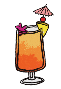 Happy Hour Beach Sticker by Pretty Whiskey / Alex Sautter
