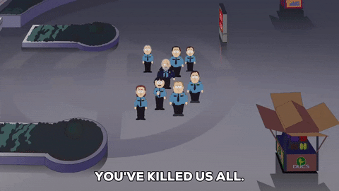 scared mall GIF by South Park 