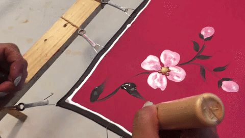 sewing silk painting GIF