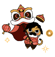 Gong Xi Fa Cai Barongsai Sticker by escobark.id