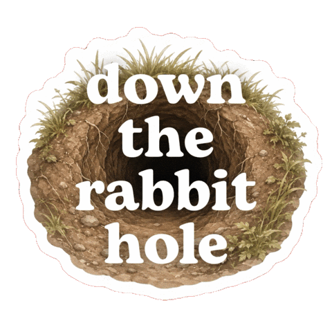 Rabbit Hole Research Sticker by NZ Collab