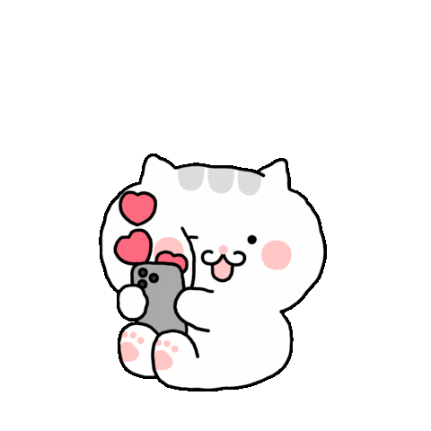 ggoburang_cat giphyupload cat 고양이 하트 Sticker