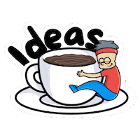 Coffee Thinking Sticker by dowithtera