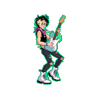 SentientCookie guitar indie rock conversation hearts stratocaster Sticker