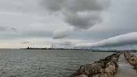 Roll Cloud Stretches Across the Sky Over Lake Erie