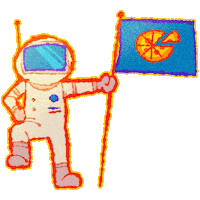 pizzapratika pizza rocket astronaut astronauta Sticker