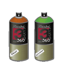 ZODHA graffiti spray colores 360 Sticker