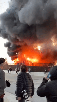 Huge Fire Engulfs Under-Construction Building Complex in Rocky River, Ohio