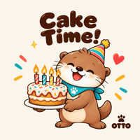 Happy Birthday Heart GIF by Otto the Otter by GleeSpace