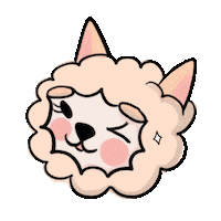 dog wink Sticker by Carmenpatii
