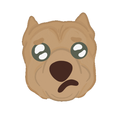 Sad Dog Sticker by Ann of Facedit