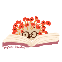 Cartoon Reading Sticker by My Sweet Valentine