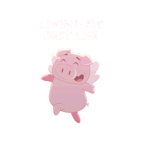 Happy Flying Pig Sticker by PositivelyPigasus