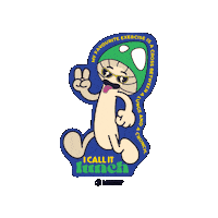 Black_Owl_Design lunch designer mushroom crunch Sticker