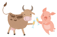 Cheers Pig Sticker by Mercy For Animals