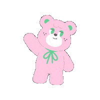 cafeknotted cute hello pink bear Sticker